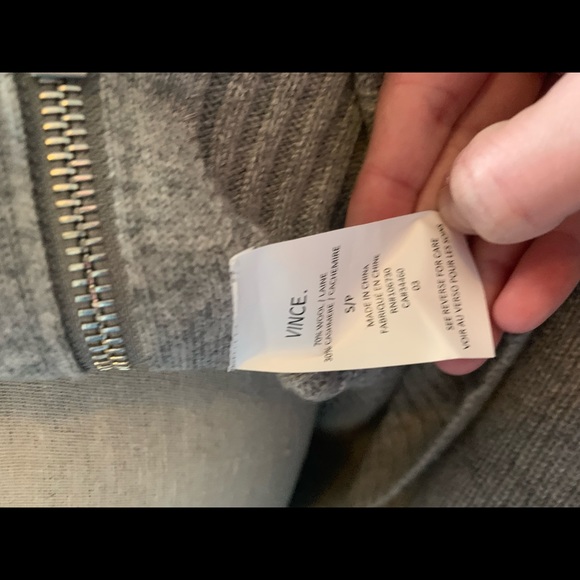 VINCE side zip cowl neck gray sweater size S - Picture 11 of 11